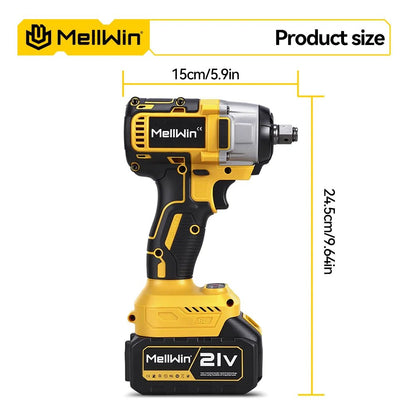 MELLWIN 800W Brushless Electric Wrench Set 3 - IN - 1 Cordless Electirc Drill/Screwdriver/Impact Wrench For Makita 18V Battery Pin - GoDiscount