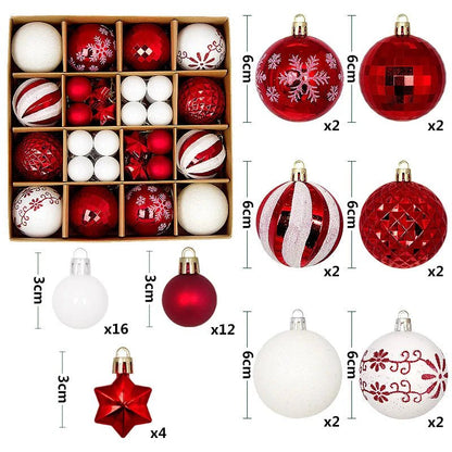 44Pcs 3/6CM Christmas Ball Christmas Tree Decoration Ornaments for Home Decor Halloween New Year Navidad Pendant Ball Accessory - GoDiscount