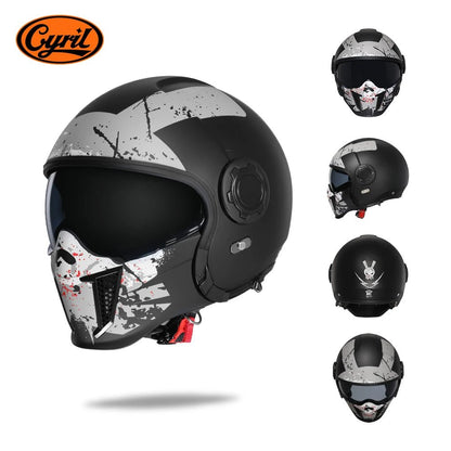 🏍️💥 Casque Moto CYRIL – Full Face & Open Face, Homologué ECE DOT, Casque Modular avec Double Visor - GoDiscount