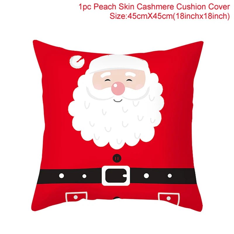 Christmas Cushion Cover Decoration Home Santa Decorations Gift Navidad Happy New Year 2022 - GoDiscount