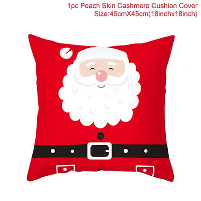 Christmas Cushion Cover Decoration Home Santa Decorations Gift Navidad Happy New Year 2022 - GoDiscount