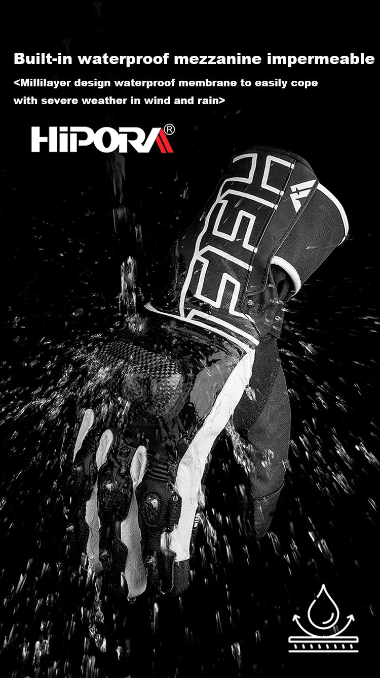 🏍️❄️ Gants Moto Hiver – Cuir Dermal, Protection Carbone | Gants Étanches & Coupe - vent pour Riders - GoDiscount