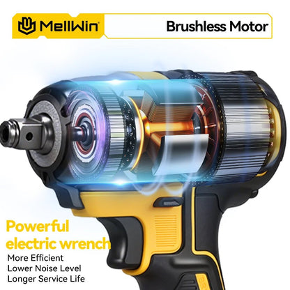 MELLWIN 800W Brushless Electric Wrench Set 3 - IN - 1 Cordless Electirc Drill/Screwdriver/Impact Wrench For Makita 18V Battery Pin - GoDiscount