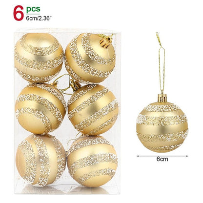1box Christmas Balls Christmas Tree Ornaments Ball Xmas Hanging Tree Pendants Home Party Decor 2026 New Year Gift Noel Navidad - GoDiscount
