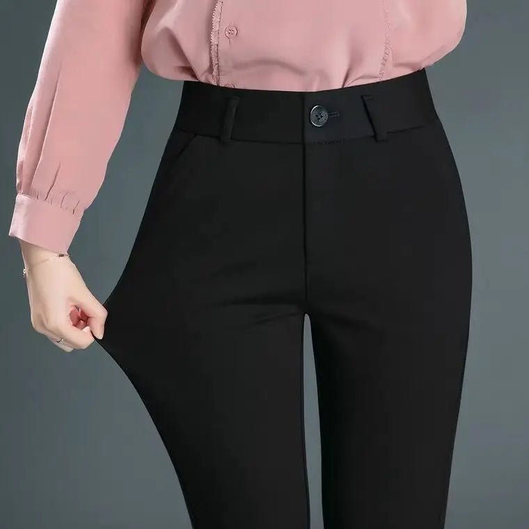 Pantalon Femme Bureau – Pantalon Crayon Slim Uni, Taille Haute, Mode Coréenne, Casual et Élégant pour le Printemps et l'Automne - GoDiscount