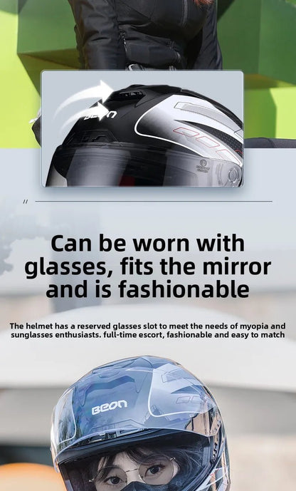 💨🛡️ Casque Moto Beon - 507 – Casque Full Face Racing, Certifié DOT/ECE | Pour Toute Saison - GoDiscount