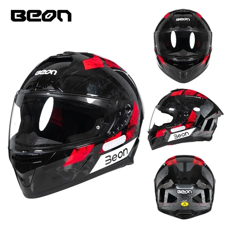 💨🛡️ Casque Moto Beon - 507 – Casque Full Face Racing, Certifié DOT/ECE | Pour Toute Saison - GoDiscount