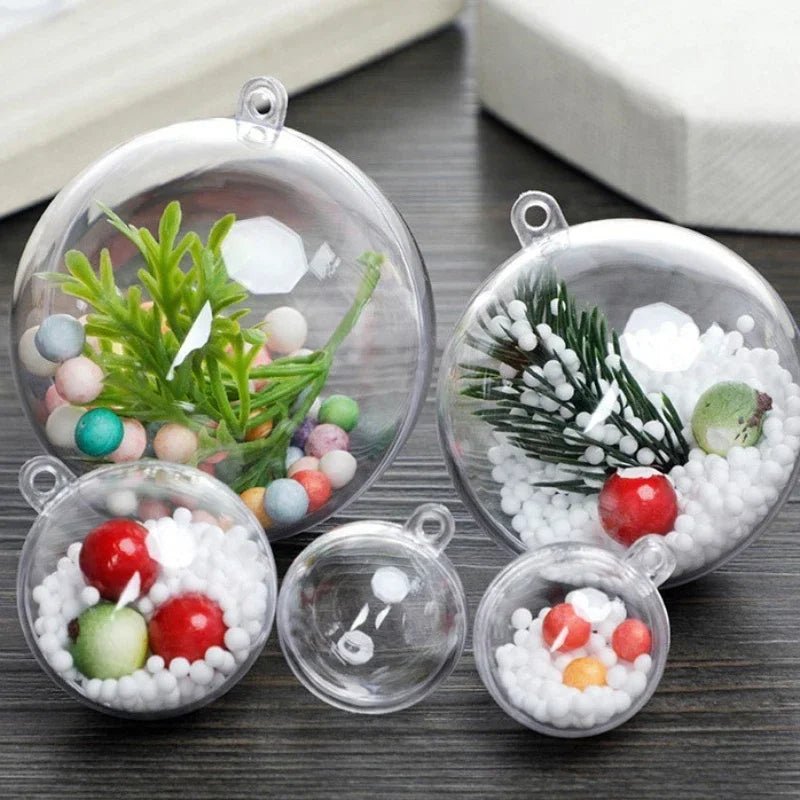 Wholesale Transparent DIY Plastic Ball Filling Decorative Hanging Ornaments Christmas Tree Open Ball Box Gifts for Wedding Party - GoDiscount