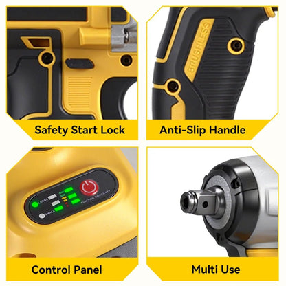 MELLWIN 800W Brushless Electric Wrench Set 3 - IN - 1 Cordless Electirc Drill/Screwdriver/Impact Wrench For Makita 18V Battery Pin - GoDiscount