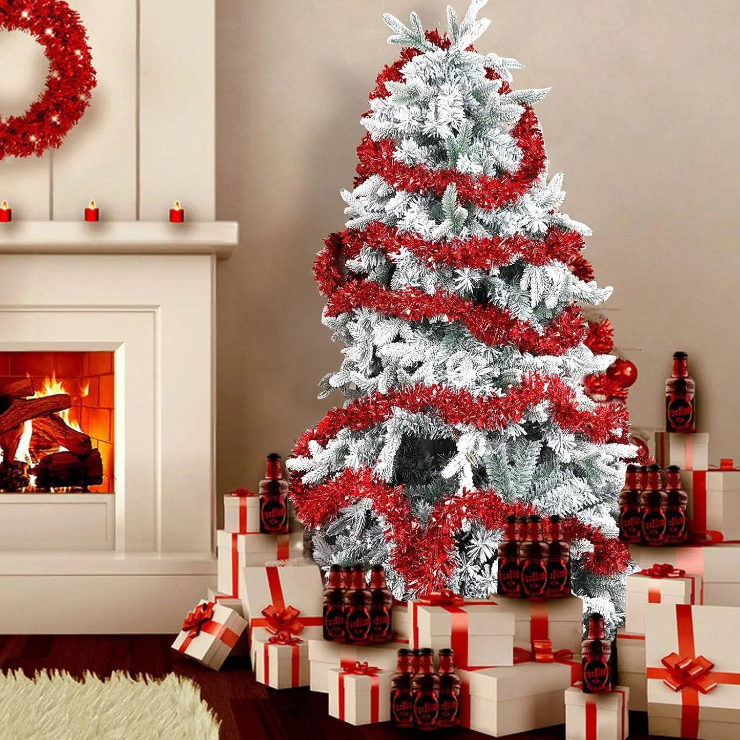 🎀✨ Ruban Or & Rouge 1.5/30M – Guirlande Noël, Sapin, Anniversaire & Mariage | Déco Fêtes DIY - GoDiscount