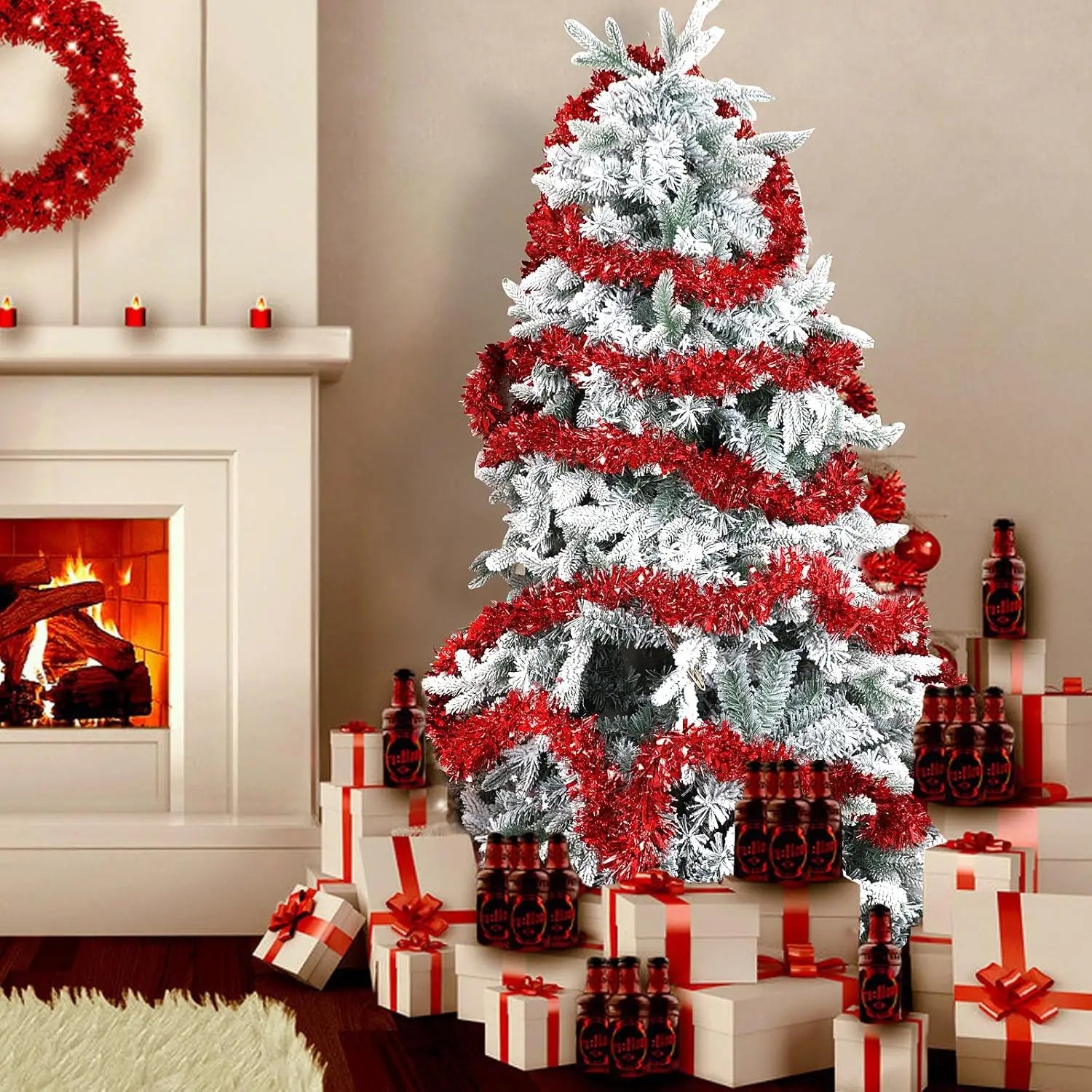 🎀✨ Ruban Or & Rouge 1.5/30M – Guirlande Noël, Sapin, Anniversaire & Mariage | Déco Fêtes DIY - GoDiscount