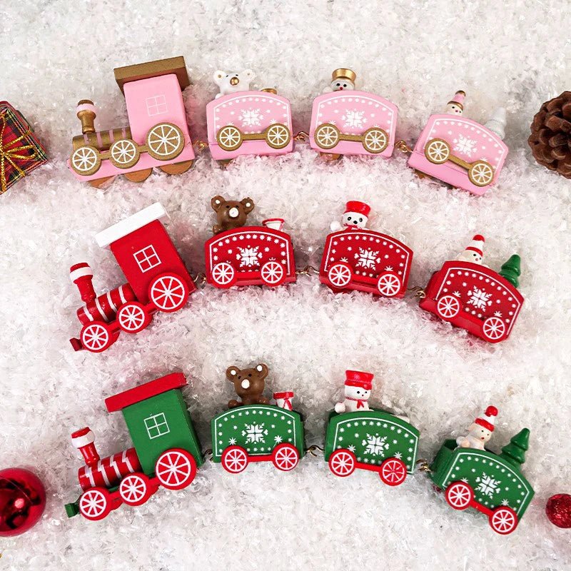 Christmas Decorations 2025 Christmas Wooden Train Xmas Tree Ornament Navidad Noel Home Decor New Year's Eve Decorations Kid Gift - GoDiscount