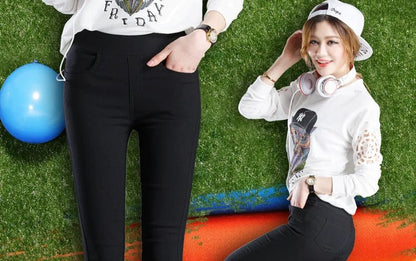 Pantalon Femme Chic – Pantalon Droit Uni, Élastique et Stretch, Pantalon Crayon Élégant pour Bureau, Casual et Estival - GoDiscount