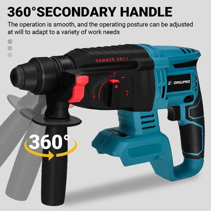 Drillpro Electric Power Tool Set 800N.M Electric Wrench Rotary Hammer 13mm Power Drill 125mm Angle Grinder For Mak 18V - GoDiscount