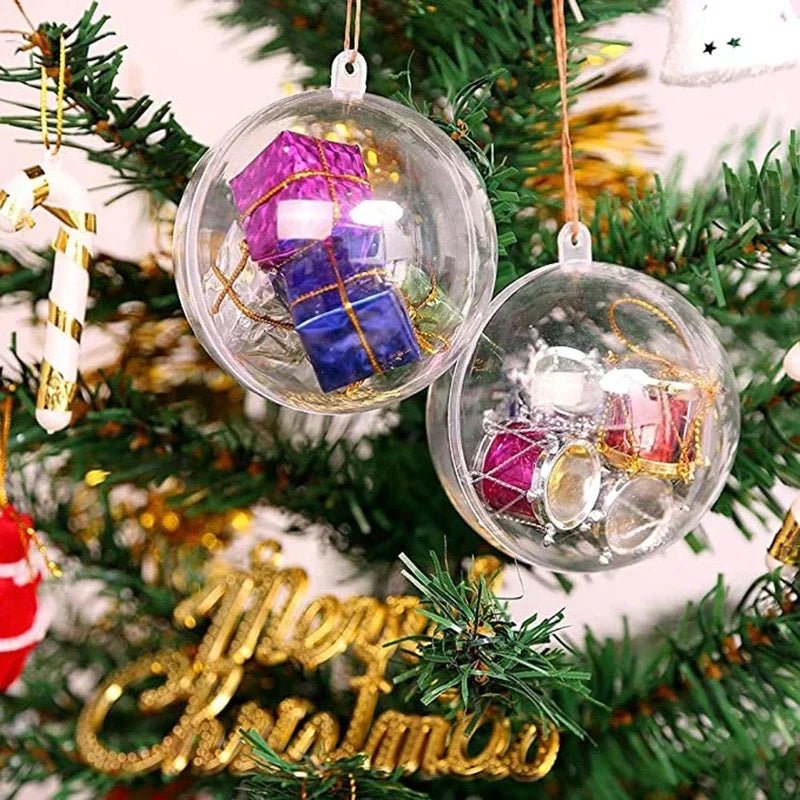 Wholesale Transparent DIY Plastic Ball Filling Decorative Hanging Ornaments Christmas Tree Open Ball Box Gifts for Wedding Party - GoDiscount
