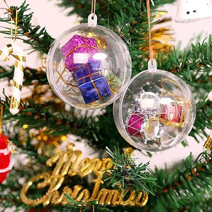 Wholesale Transparent DIY Plastic Ball Filling Decorative Hanging Ornaments Christmas Tree Open Ball Box Gifts for Wedding Party - GoDiscount