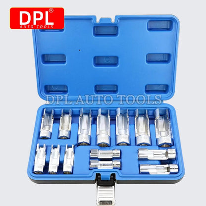 🚗🔧 Set 14Pcs Clé à Douille Tuyau Carburant – Outils de Réparation de Voiture, Extraction Tuyau Huile 3/8" 1/2" - GoDiscount