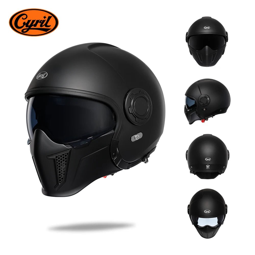 🏍️💥 Casque Moto CYRIL – Full Face & Open Face, Homologué ECE DOT, Casque Modular avec Double Visor - GoDiscount
