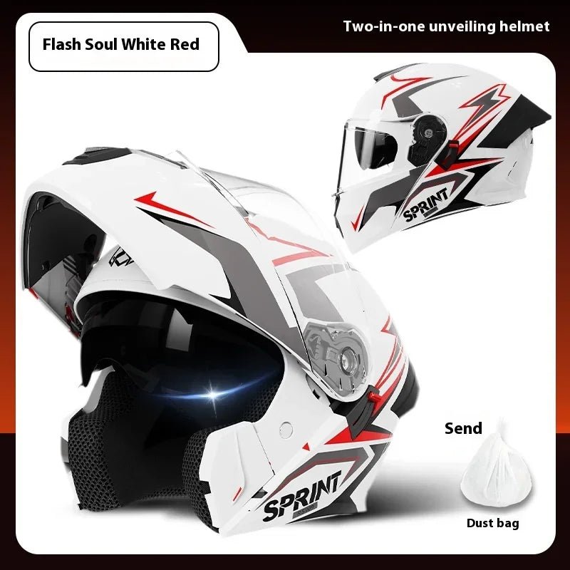Casque Moto Modulaire Personnalisé – Double Lentille, Casque Intégral pour Homme et Femme, Motocross Racing - GoDiscount
