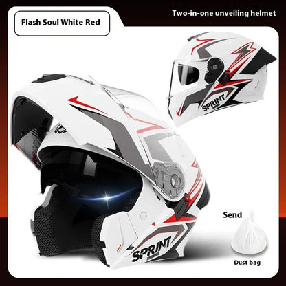 Casque Moto Modulaire Personnalisé – Double Lentille, Casque Intégral pour Homme et Femme, Motocross Racing - GoDiscount