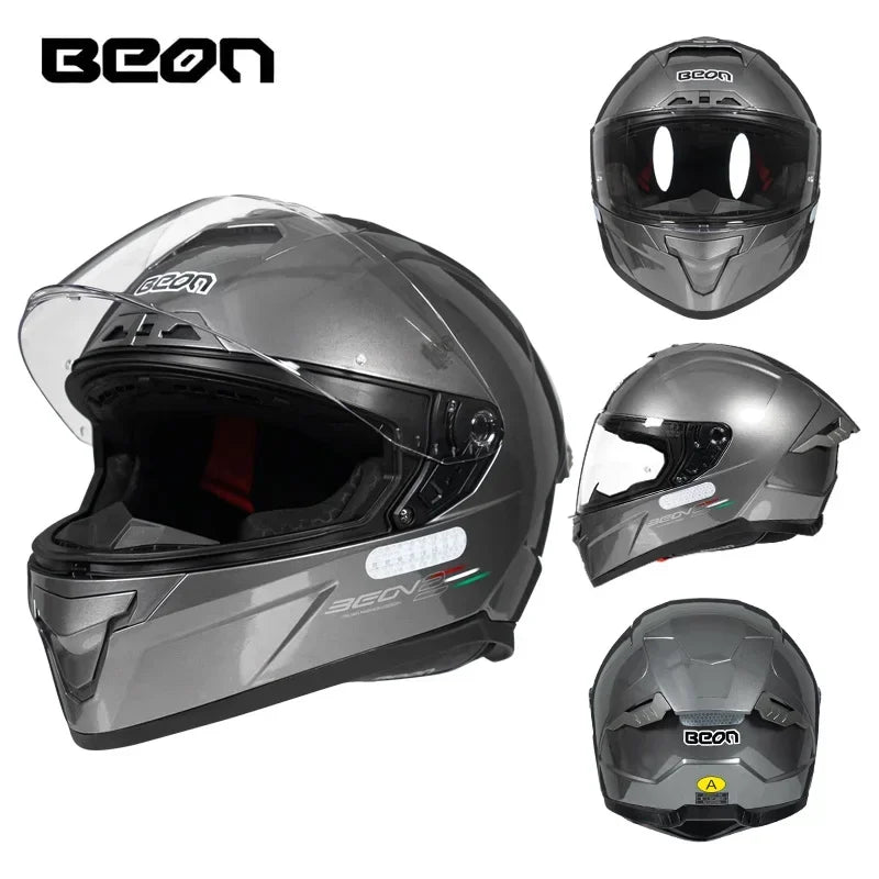 💨🛡️ Casque Moto Beon - 507 – Casque Full Face Racing, Certifié DOT/ECE | Pour Toute Saison - GoDiscount