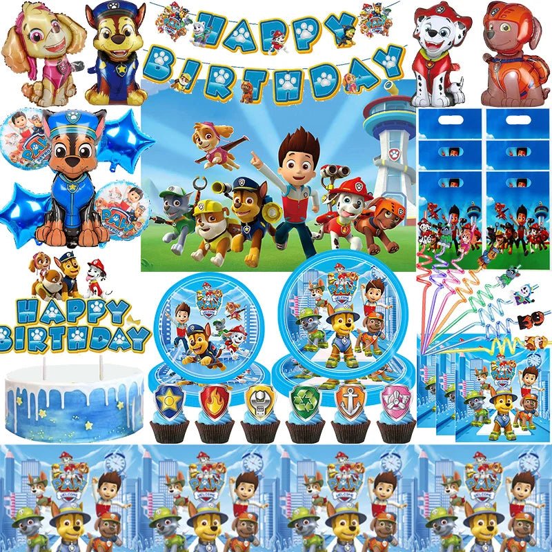 Décoration Anniversaire PAW Patrol – Set Complet Fournitures de Fête : Assiettes, Serviettes, Ballons & Accessoires - GoDiscount