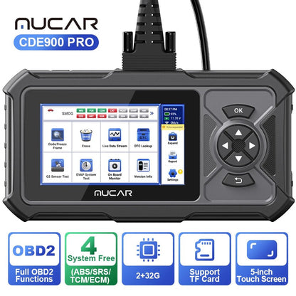 MUCAR CDE900/CDE900 PRO OBD2 Auto Diagnostic Tool car Scanner Tools full system 28 reset Code Reader Scan Tool 2+32G WIFI Update - GoDiscount