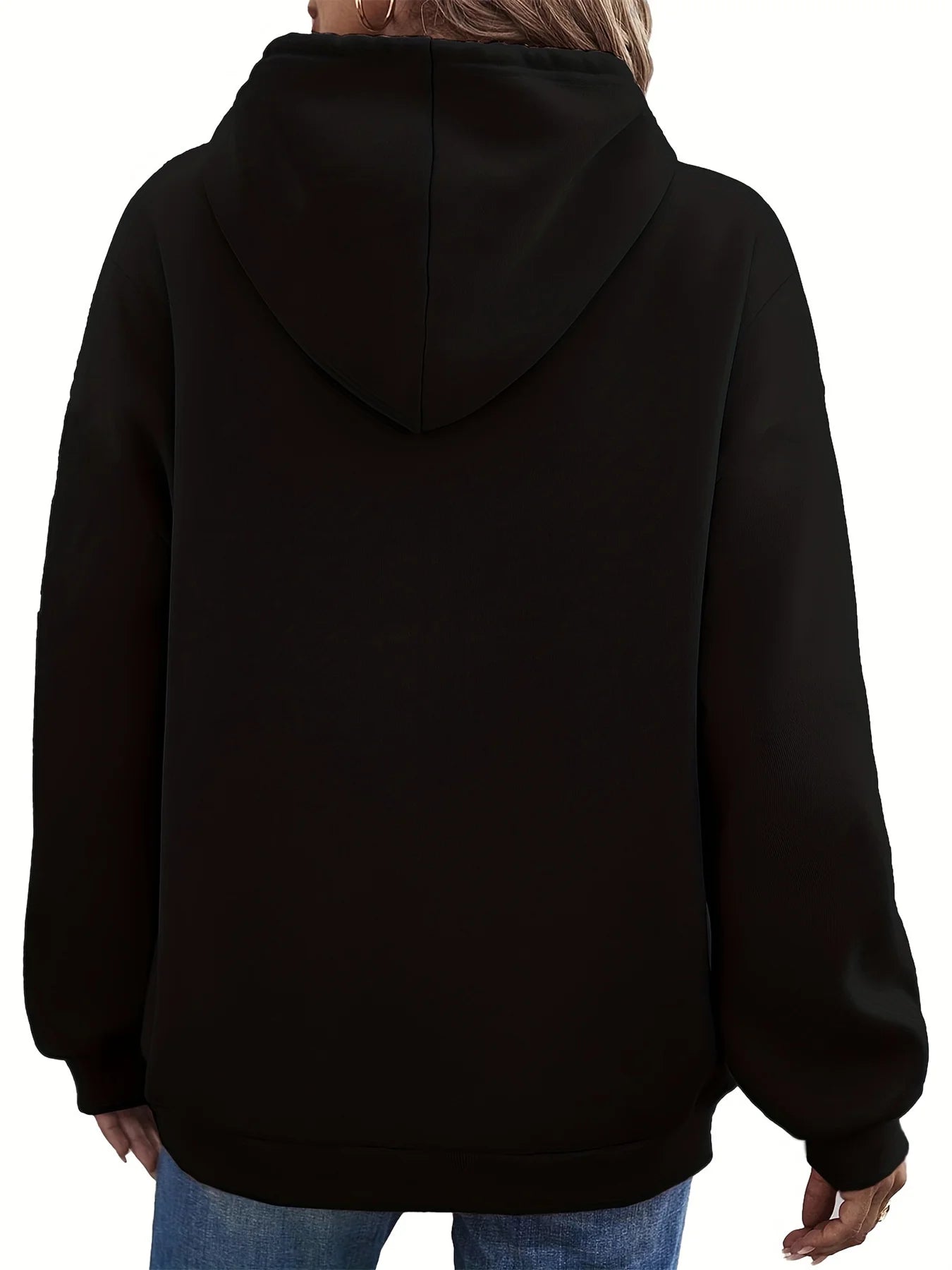 ⭐ Sweat à Capuche Femme Automne/Hiver – Velours Doux, Coupe Ample, Motif Cœur Croix Imprimé – Chaud & Confortable - GoDiscount