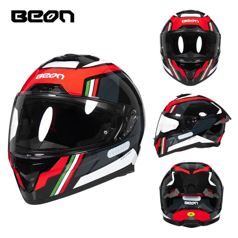 💨🛡️ Casque Moto Beon - 507 – Casque Full Face Racing, Certifié DOT/ECE | Pour Toute Saison - GoDiscount