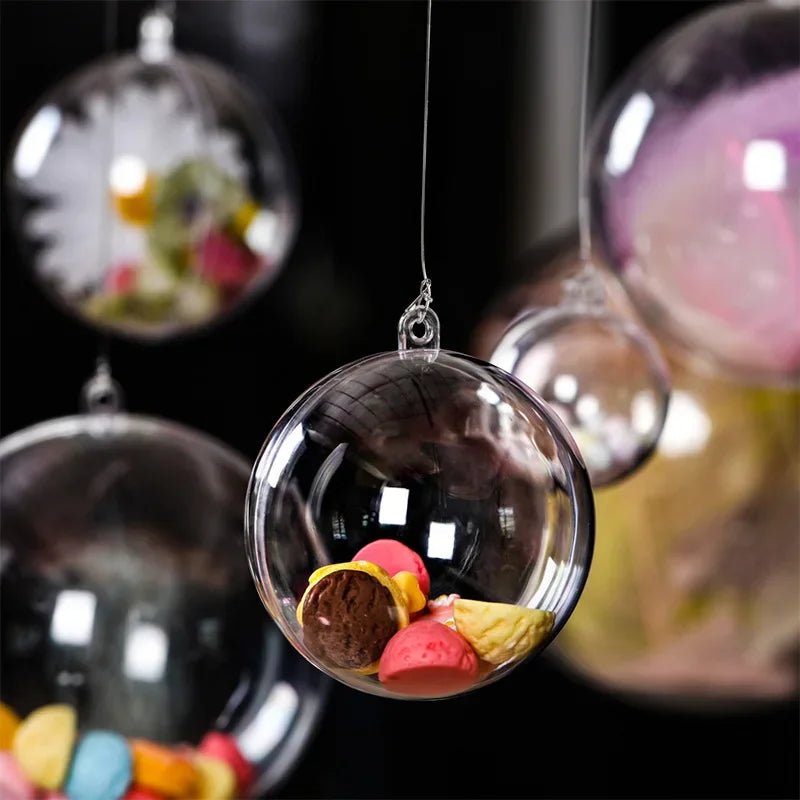 Wholesale Transparent DIY Plastic Ball Filling Decorative Hanging Ornaments Christmas Tree Open Ball Box Gifts for Wedding Party - GoDiscount