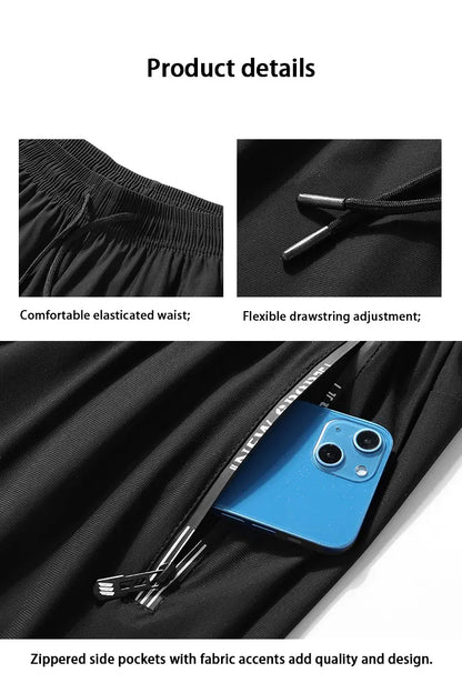 Pantalon de Running Homme – Pantalon de Sport à Séchage Rapide, Zippé, Pour Jogging, Fitness et Activités Extérieures - GoDiscount