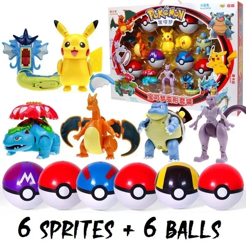 ⭐ Figurines Pokémon + Pokéball – Pikachu, Carapuce, Salamèche - GoDiscount