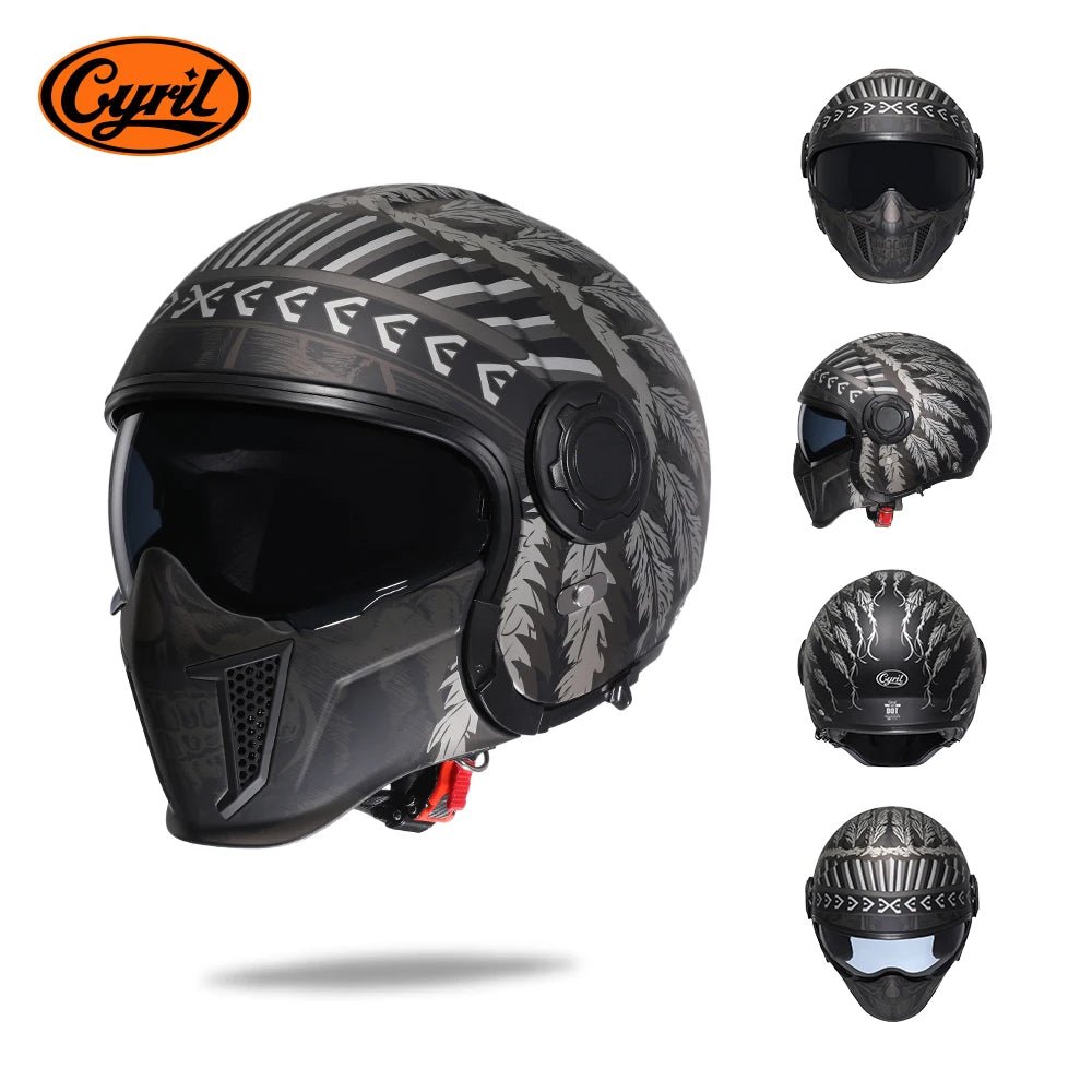 🏍️💥 Casque Moto CYRIL – Full Face & Open Face, Homologué ECE DOT, Casque Modular avec Double Visor - GoDiscount