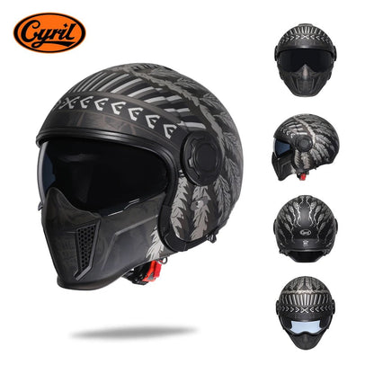 🏍️💥 Casque Moto CYRIL – Full Face & Open Face, Homologué ECE DOT, Casque Modular avec Double Visor - GoDiscount