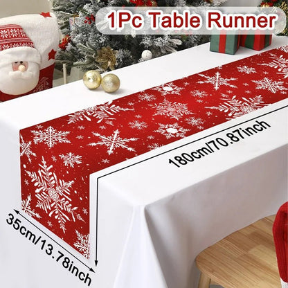 Merry Christmas Table Runner Xmas Table Cover Christmas Decorations For Home 2025 Navidad Natal Gifts New Year 2026 Tablecloth - GoDiscount