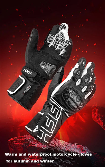🏍️❄️ Gants Moto Hiver – Cuir Dermal, Protection Carbone | Gants Étanches & Coupe - vent pour Riders - GoDiscount