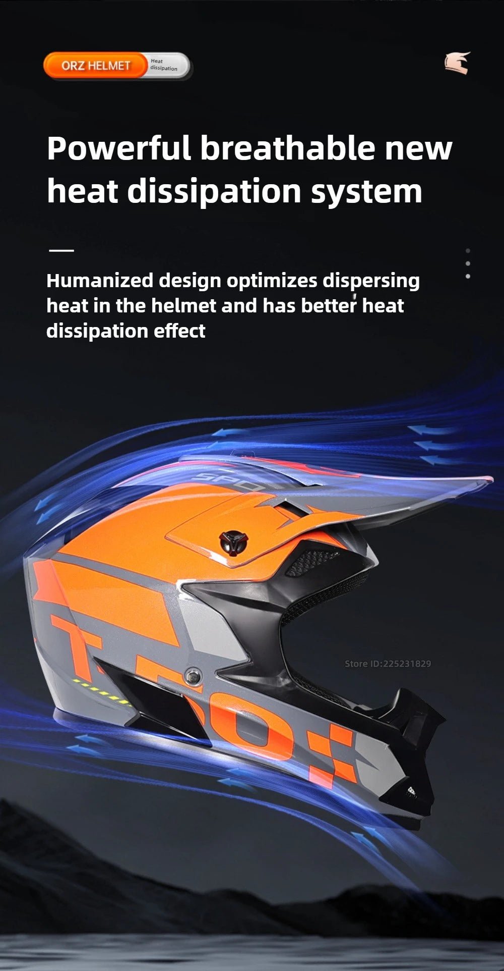 🏁🔥 Casque Moto Off - Road Orz DOT – Système de Sangle Rapide, Casque Racing avec Lunettes, Confort et Sécurité - GoDiscount