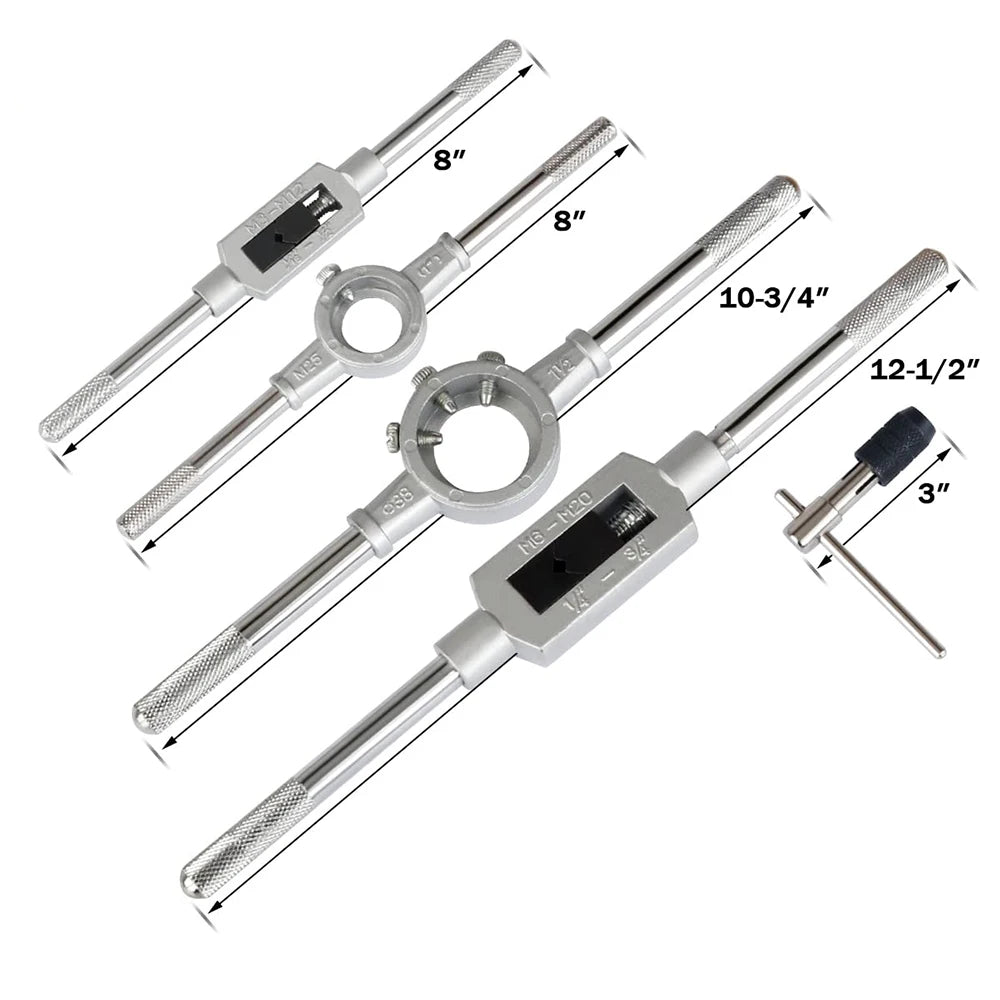 🔧 Podofo 110PCS Kit Taraud & Filière – Acier Trempé Titane | Filetage Métal Pro Metric & Standard - GoDiscount