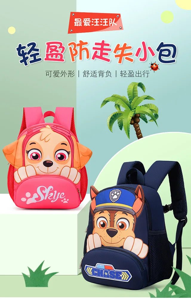 PAW Patrols Anime Chase Schoolbag Skye kawaii Cute nylon Backpack Boy Girl comfort leisure Shoulders Bags Knapsack Surprise gift - GoDiscount