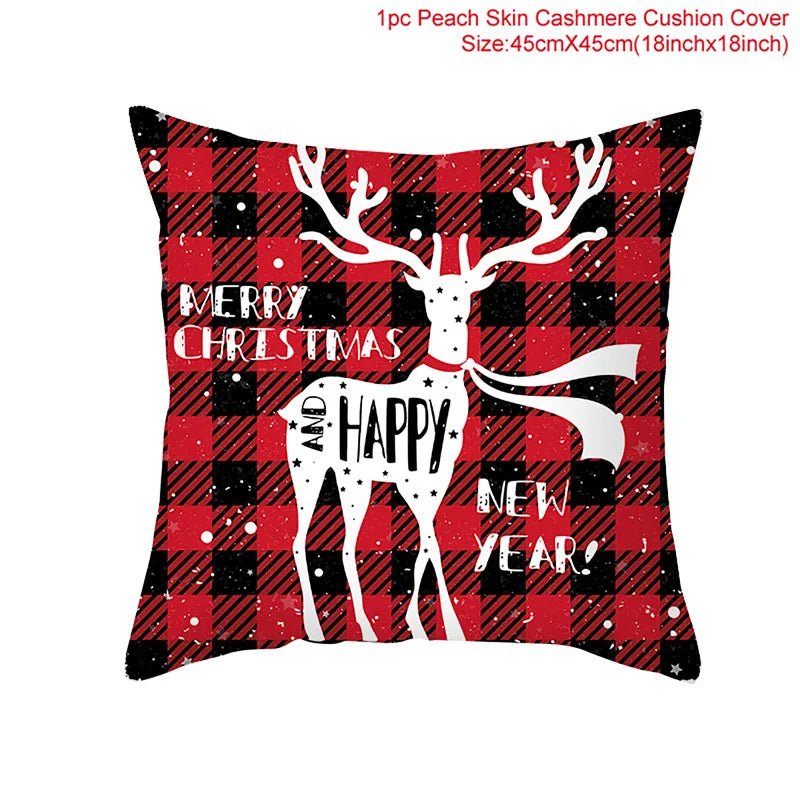 Christmas Cushion Cover Decoration Home Santa Decorations Gift Navidad Happy New Year 2022 - GoDiscount