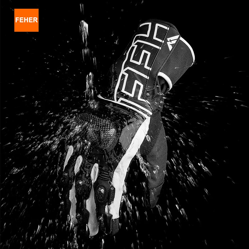 🏍️❄️ Gants Moto Hiver – Cuir Dermal, Protection Carbone | Gants Étanches & Coupe - vent pour Riders - GoDiscount