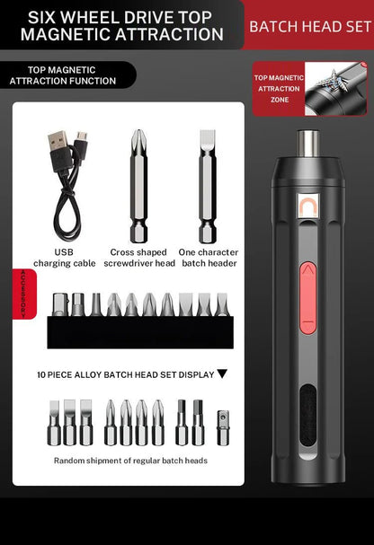 ⚡🔧 Tournevis Électrique Sans Fil – Rechargeable USB | Kit de Réparation Maison avec LED - GoDiscount