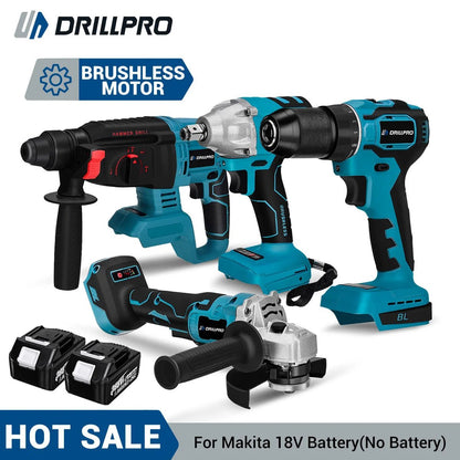 1️⃣ ⚡🛠️ Drillpro Power Set 800N.m – Clé à Chocs + Marteau Perforateur 13mm Compatible Makita 18V - GoDiscount