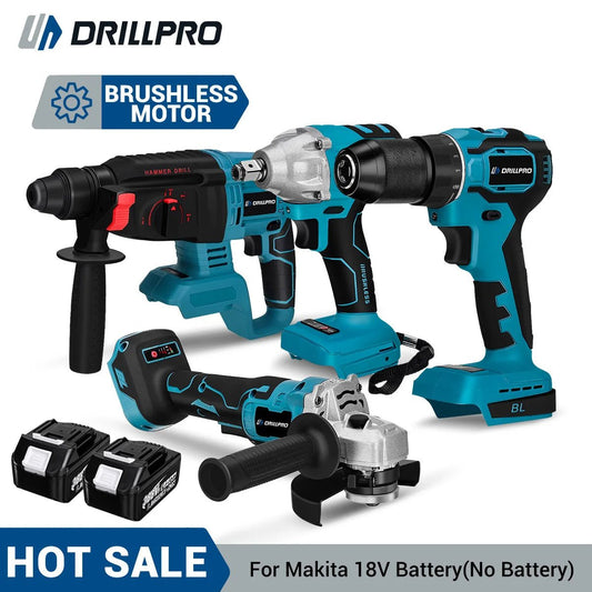 1️⃣ ⚡🛠️ Drillpro Power Set 800N.m – Clé à Chocs + Marteau Perforateur 13mm Compatible Makita 18V - GoDiscount