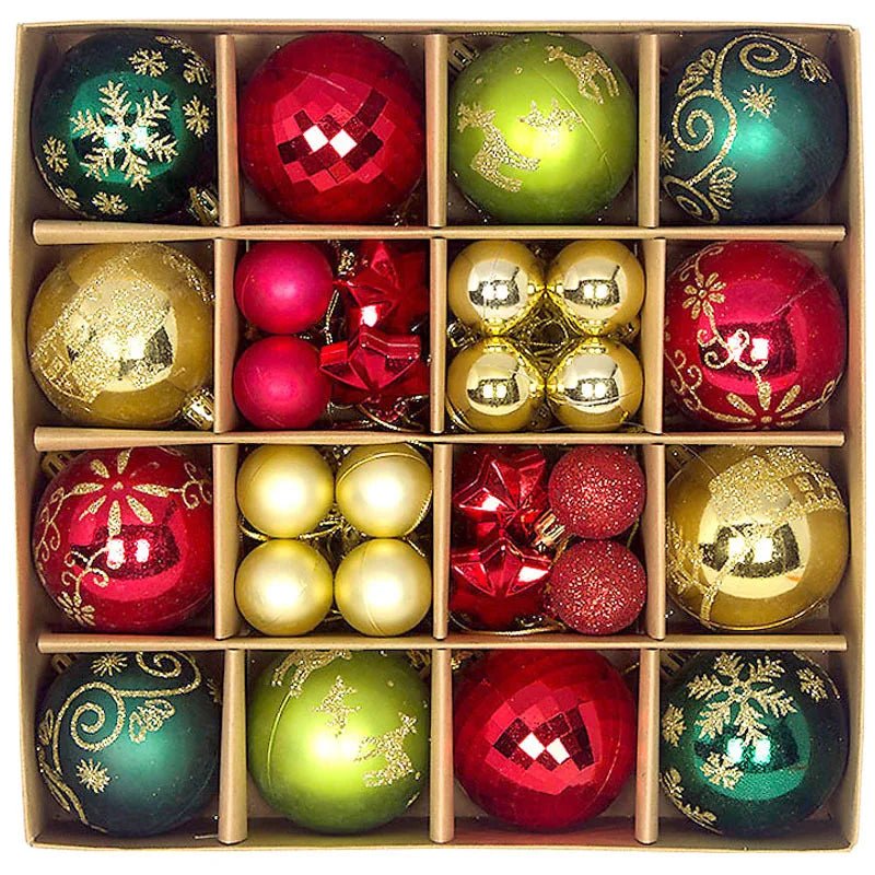 44Pcs 3/6CM Christmas Ball Christmas Tree Decoration Ornaments for Home Decor Halloween New Year Navidad Pendant Ball Accessory - GoDiscount