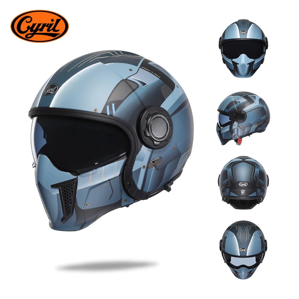 🏍️💥 Casque Moto CYRIL – Full Face & Open Face, Homologué ECE DOT, Casque Modular avec Double Visor - GoDiscount