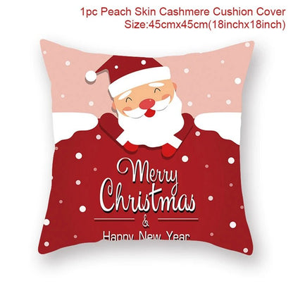 Christmas Cushion Cover Decoration Home Santa Decorations Gift Navidad Happy New Year 2022 - GoDiscount