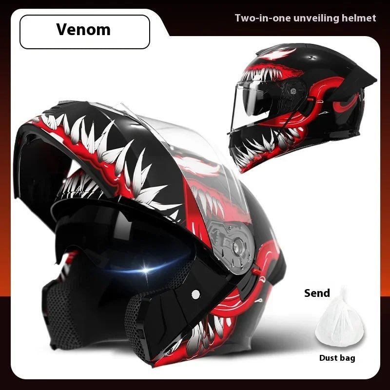 Casque Moto Modulaire Personnalisé – Double Lentille, Casque Intégral pour Homme et Femme, Motocross Racing - GoDiscount