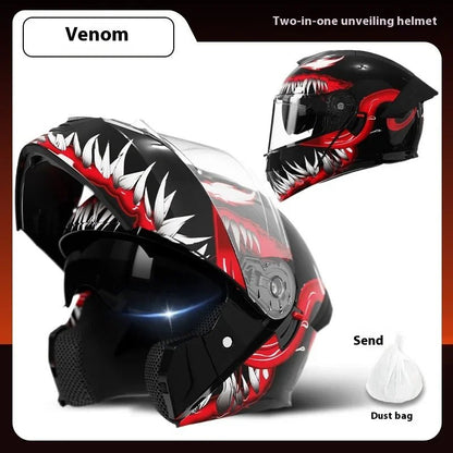 Casque Moto Modulaire Personnalisé – Double Lentille, Casque Intégral pour Homme et Femme, Motocross Racing - GoDiscount