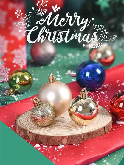 24Pcs 3/4/6CM Christmas Balls Big Ball Christmas Tree Pendant Ornaments for Party Decor 2025 New Year Navidad Gifts Accessory - GoDiscount